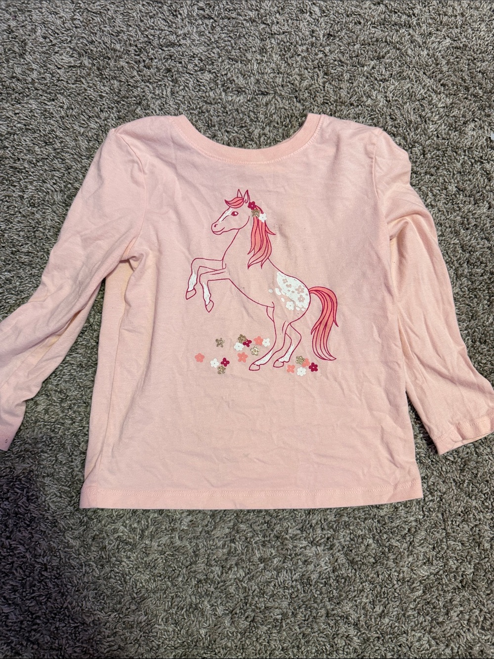 Cat & Jack Light Pink Long-Sleeve Unicorn Tee